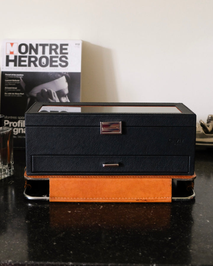 Scatola porta orologi Jean 5 scomparti + cassetto