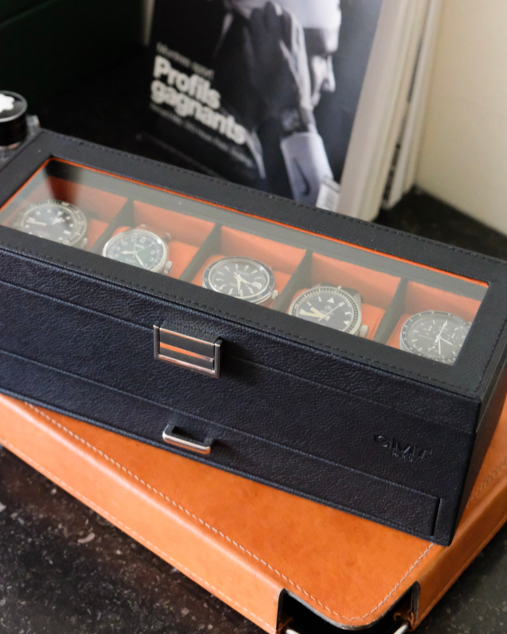 Scatola porta orologi Jean 5 scomparti + cassetto-feature-1