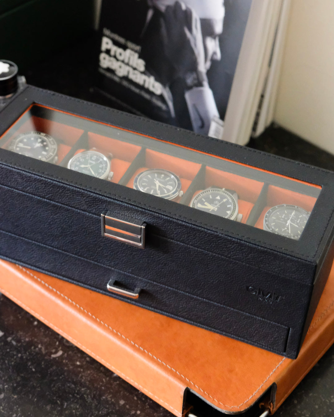 Scatola porta orologi Jean 5 scomparti + cassetto