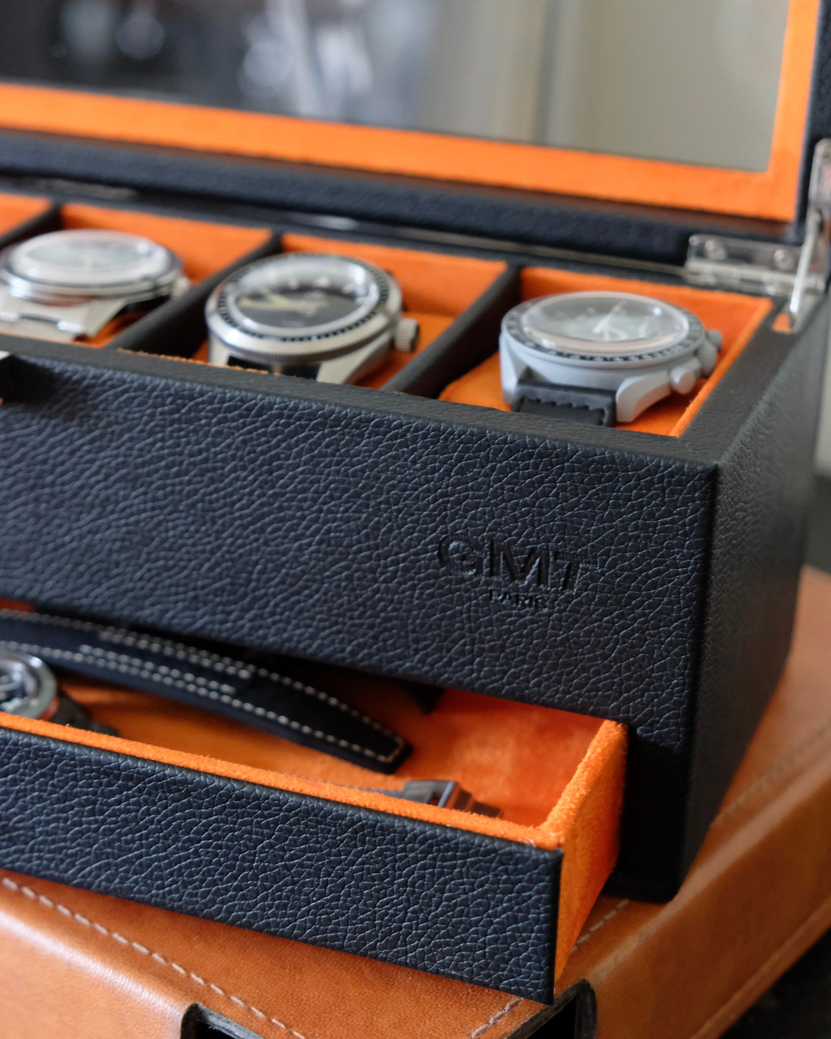 Scatola porta orologi Jean 5 scomparti + cassetto-feature-3