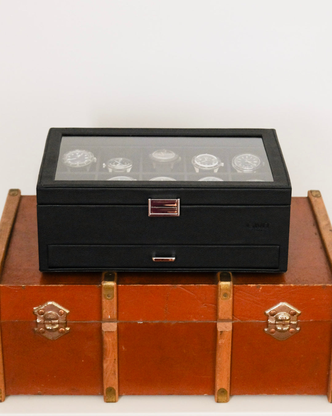 Scatola porta orologi Jean 10 scomparti + cassetto