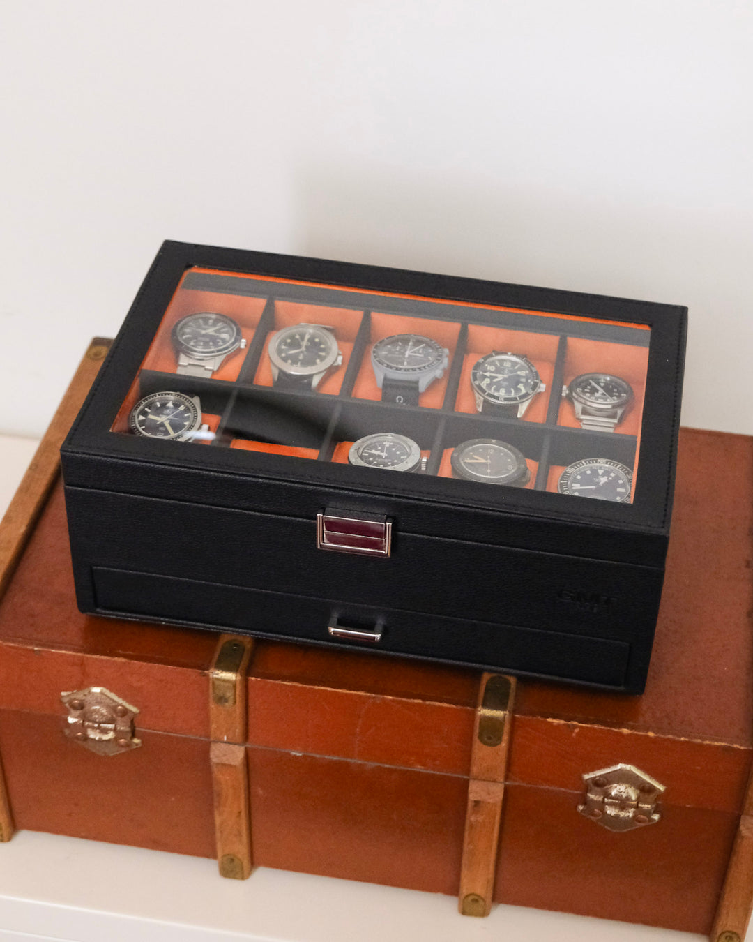 Scatola porta orologi Jean 10 scomparti + cassetto