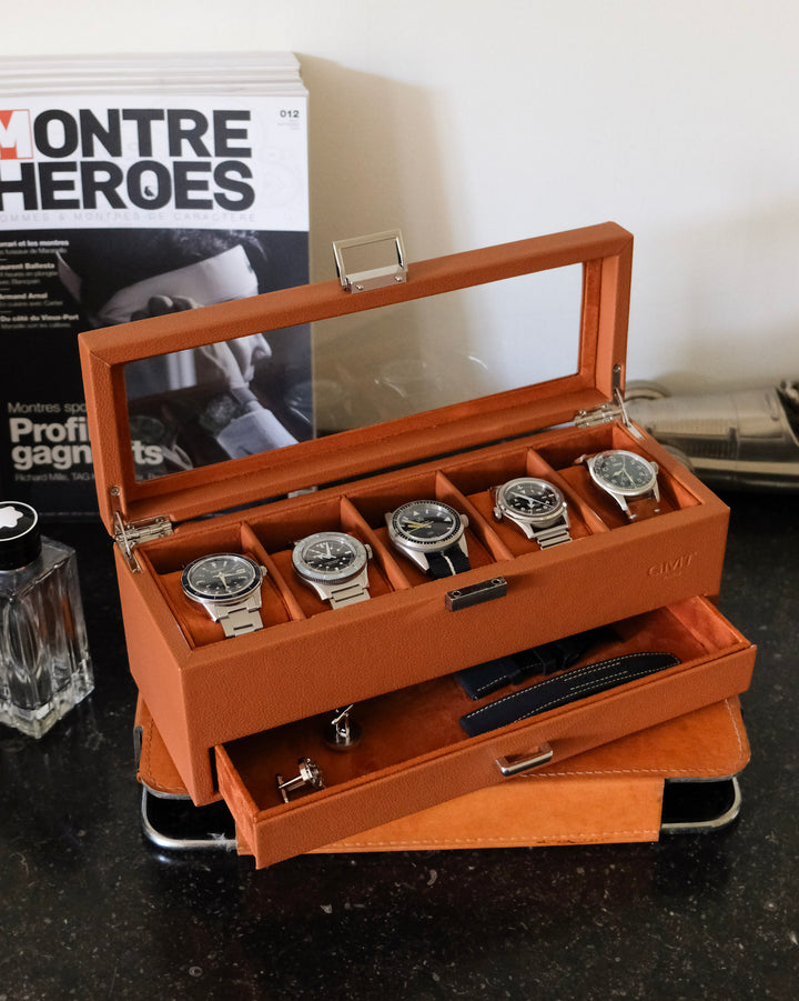 Scatola porta orologi Jean 5 scomparti + cassetto