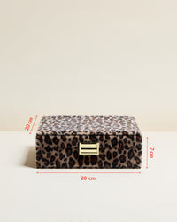 Portagioie Anne in velluto leopardato