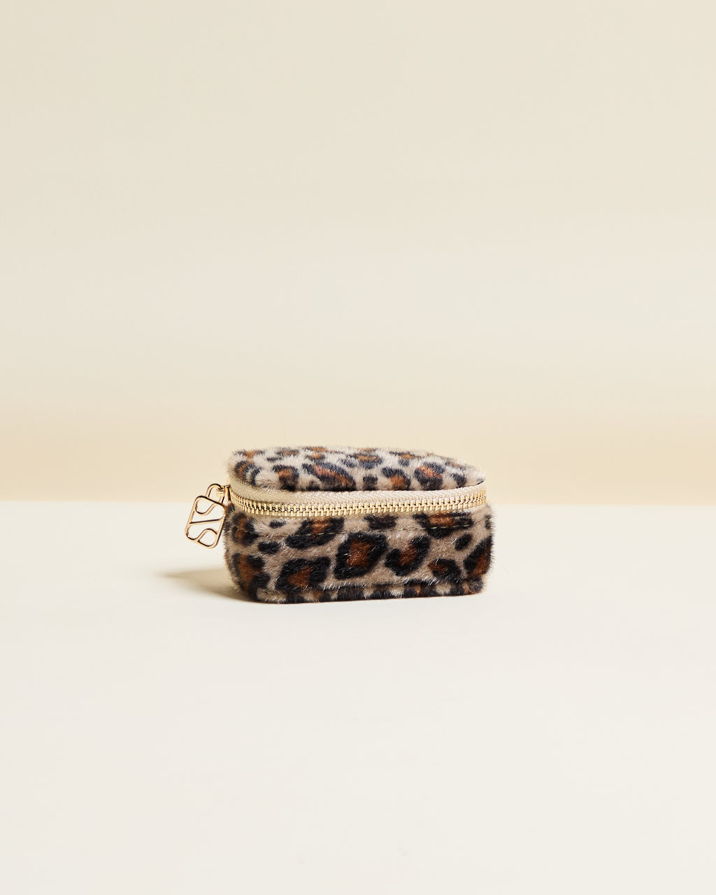 Mini portagioie da viaggio Marie in velluto leopardato