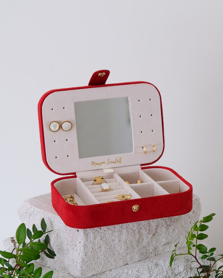 Portagioie da viaggio in velluto Brigitte