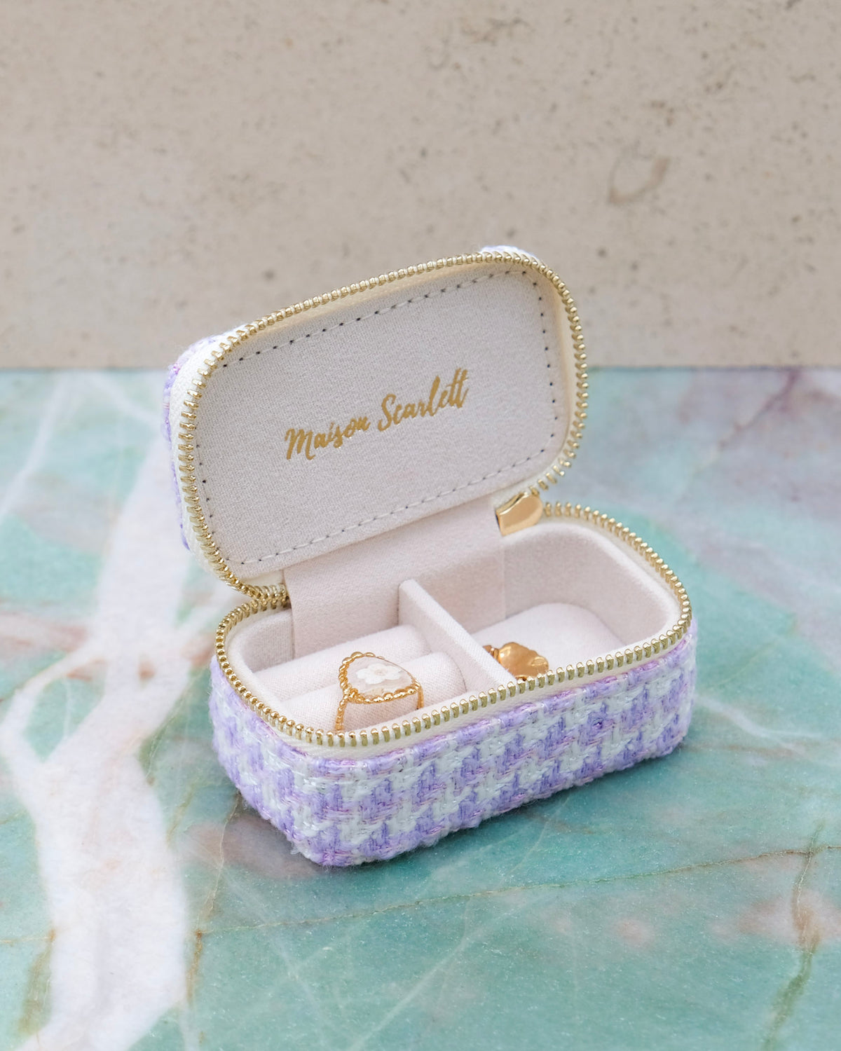 Mini portagioie da viaggio Marie in pied-de-poule - outlet