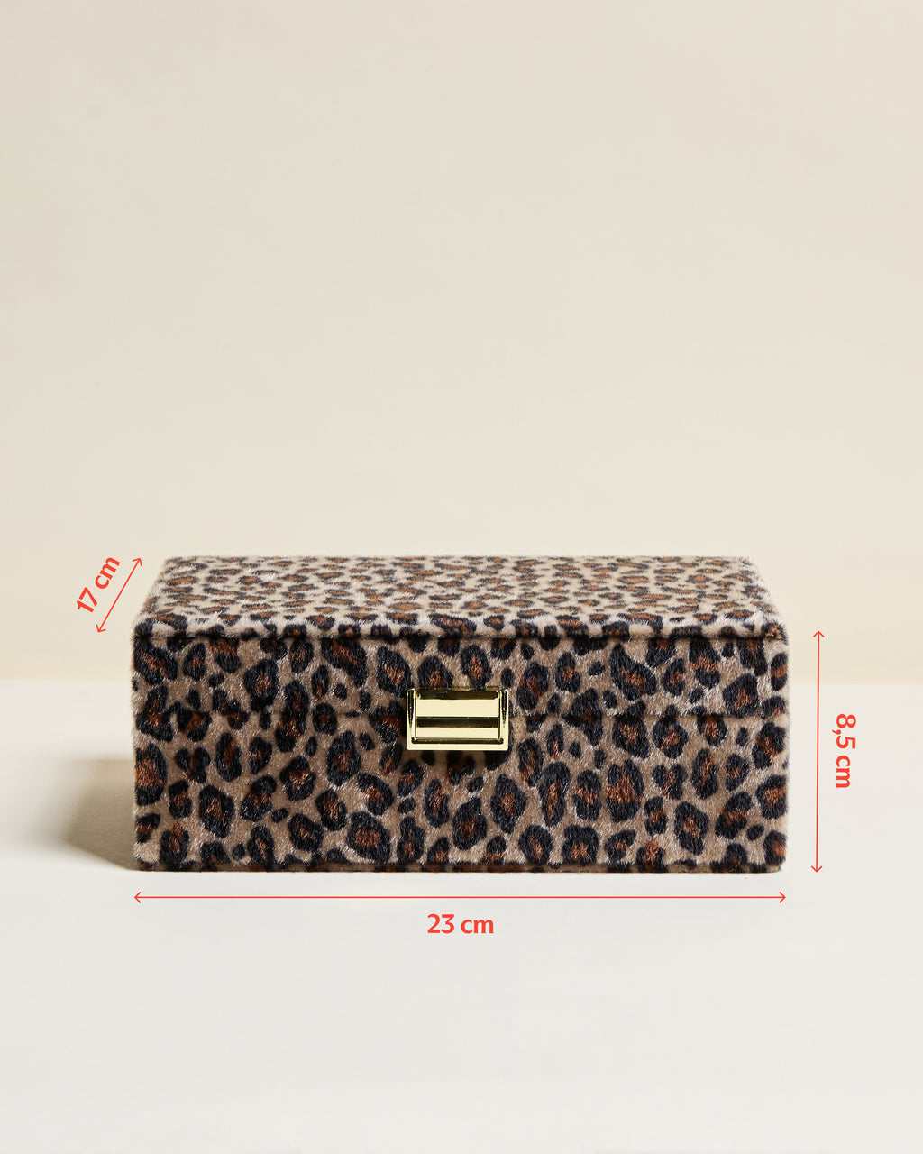 Portagioie Louise in velluto leopardato