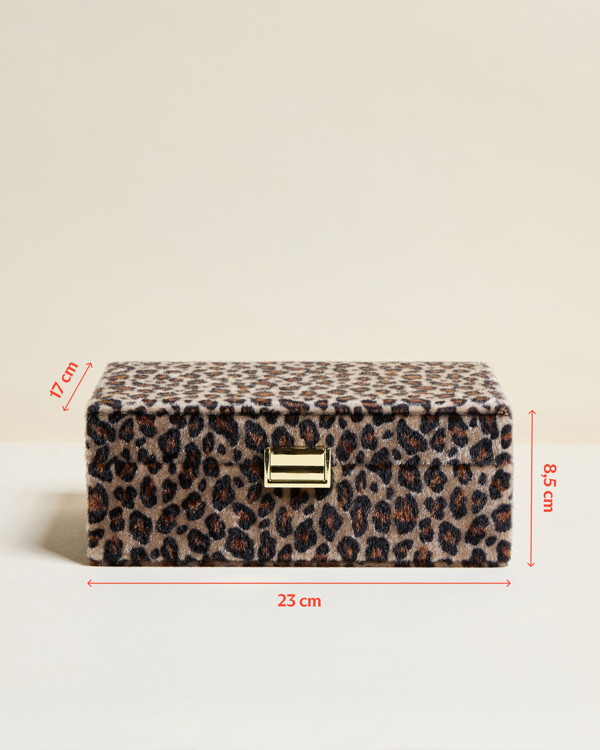 Portagioie Louise in velluto leopardato