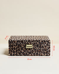 Portagioie Louise in velluto leopardato