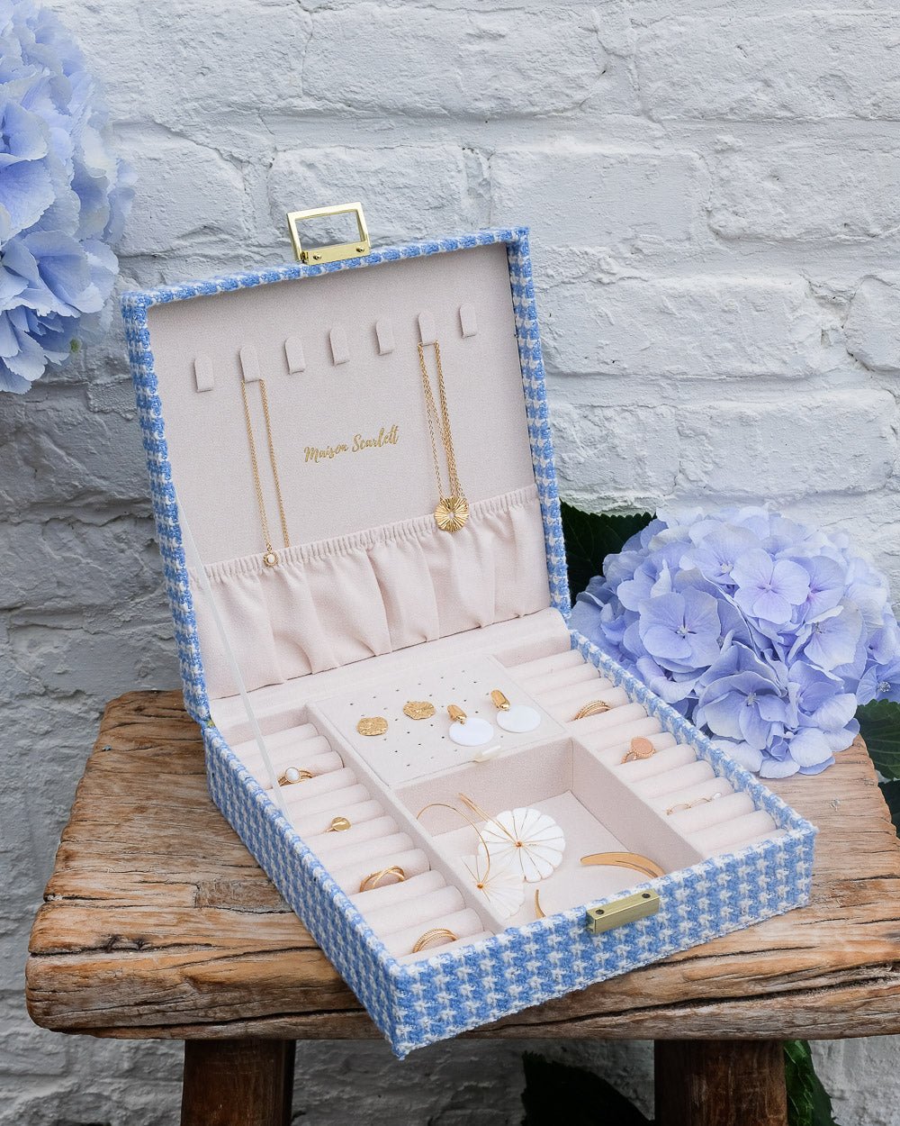 Scatola portagioie Anne in pied-de-poule - outlet