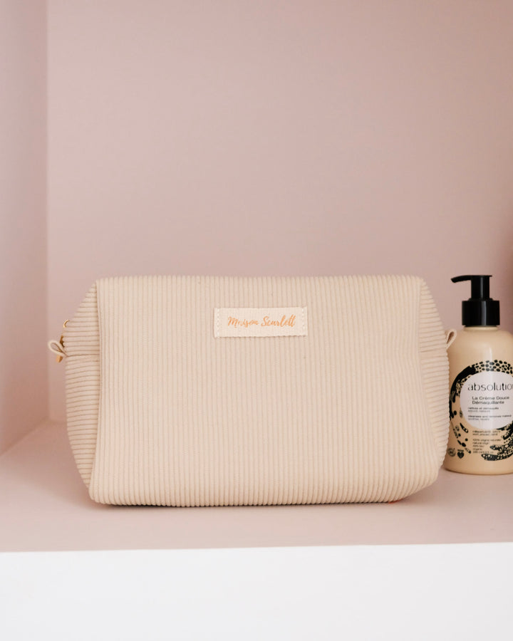 Beauty case Charlotte in velluto a coste