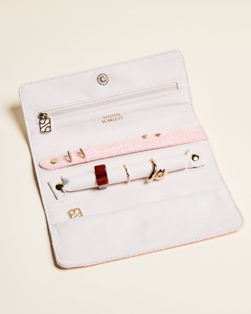 Pochette portagioie Catherine effet lino