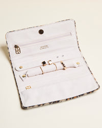 Pochette portagioie Catherine in velluto leopardato