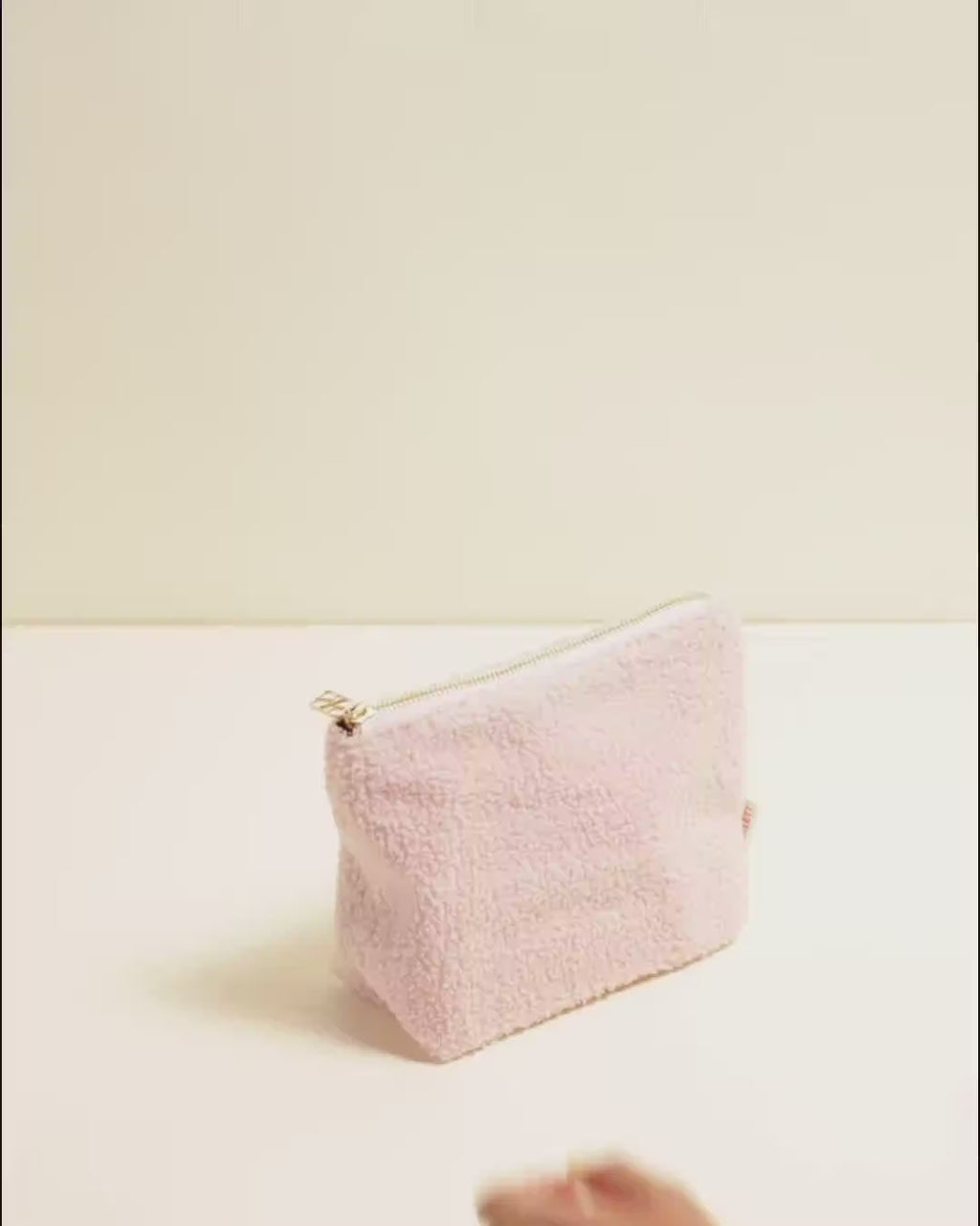 Beauty case Adélaïde in tessuto bouclé