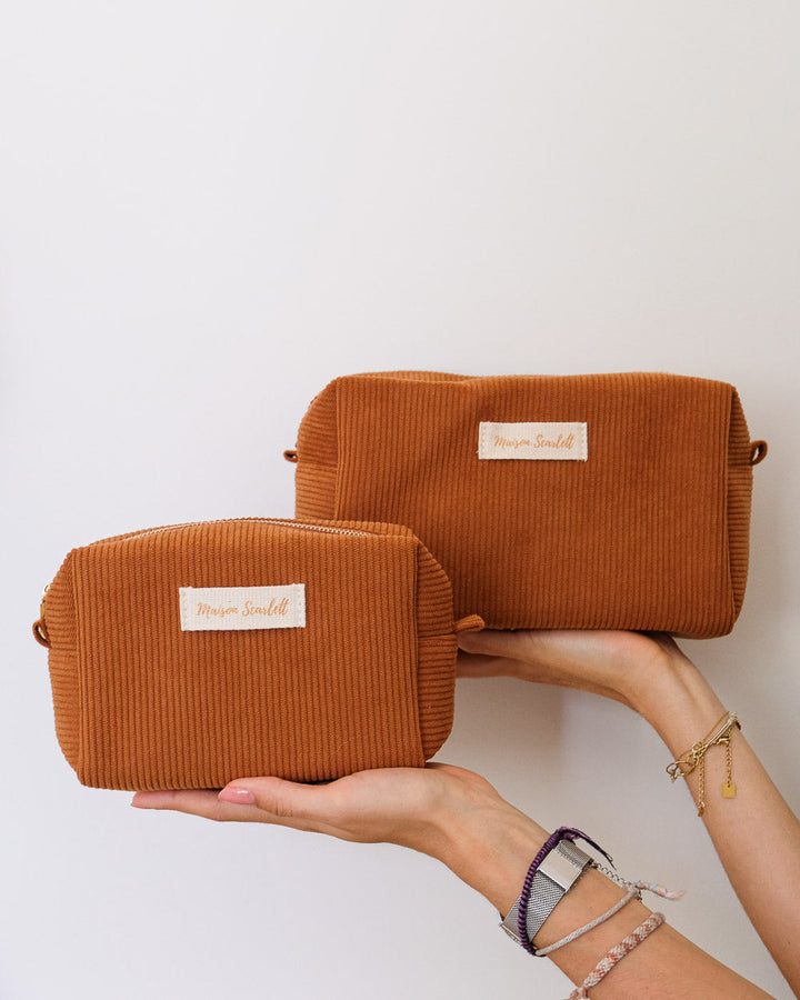 Beauty case Charlotte in velluto a coste
