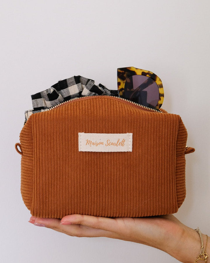 Beauty case Charlotte in velluto a coste