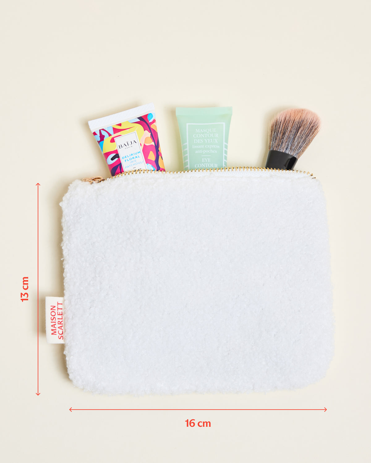 Beauty case Gabrielle in tessuto bouclé